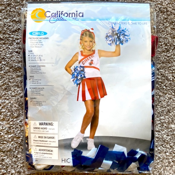 HIGH SCHOOL CHEERLEADER 5PC CHILD COSTUME SIZE EXTRA SMALL (4-6) 🌟EUC🌟 - Picture 8 of 16